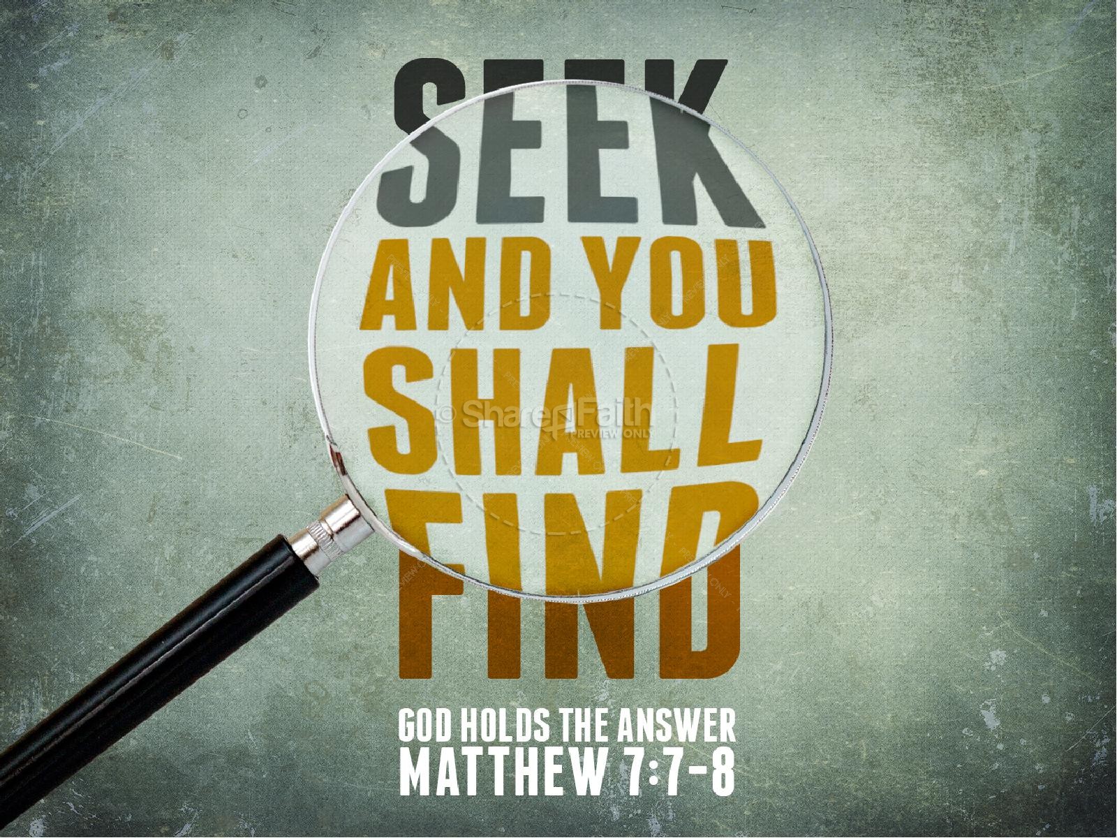 Seek and You Shall Find PowerPoint Sermon Template Thumbnail 1