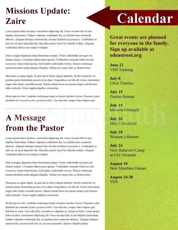 Apple Church Newsletter Template | page 4