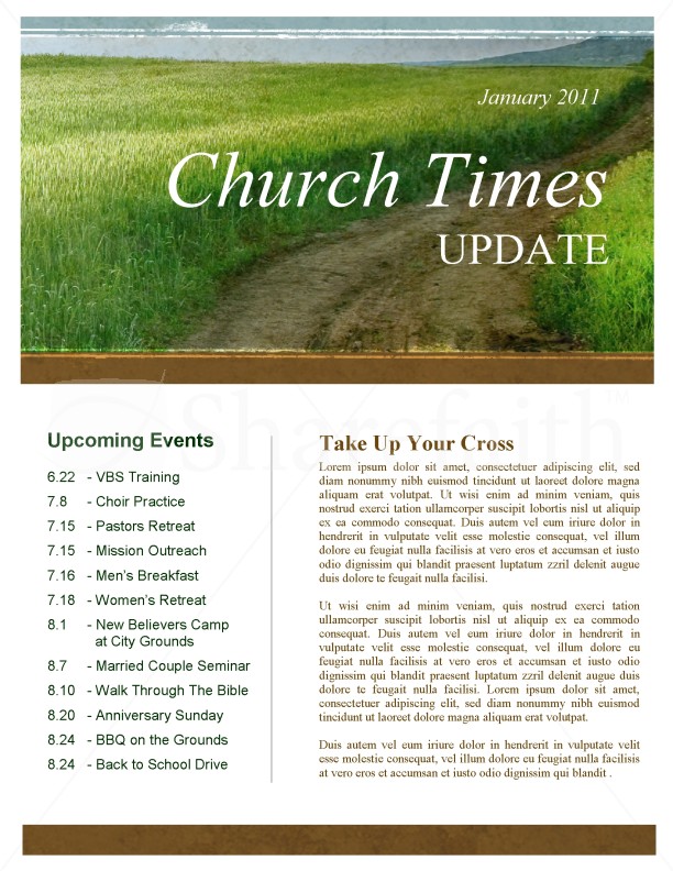 The Path Church Newsletter Template Thumbnail Showcase