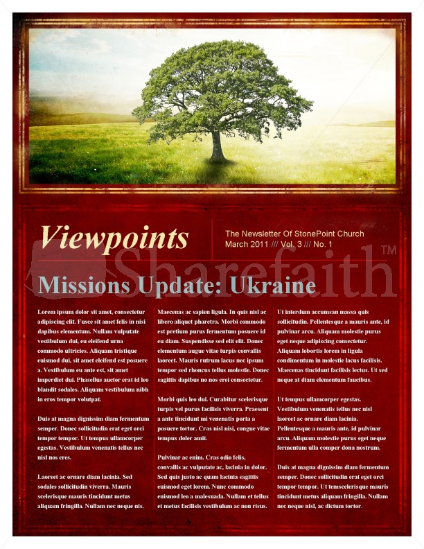 Tree Church Newsletter Template Thumbnail Showcase
