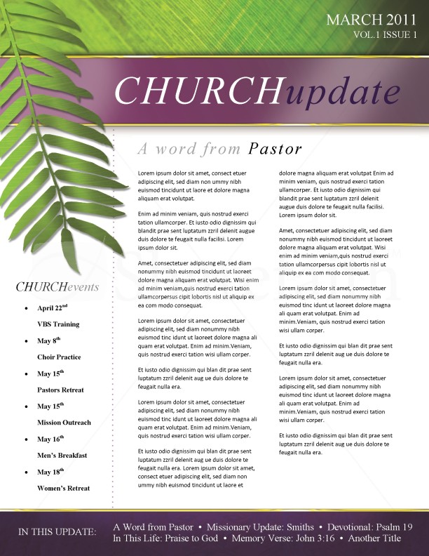 Palm Sunday Church Newsletter Template Thumbnail Showcase