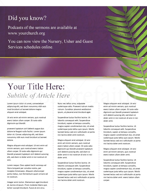 Palm Sunday Church Newsletter Template | page 4
