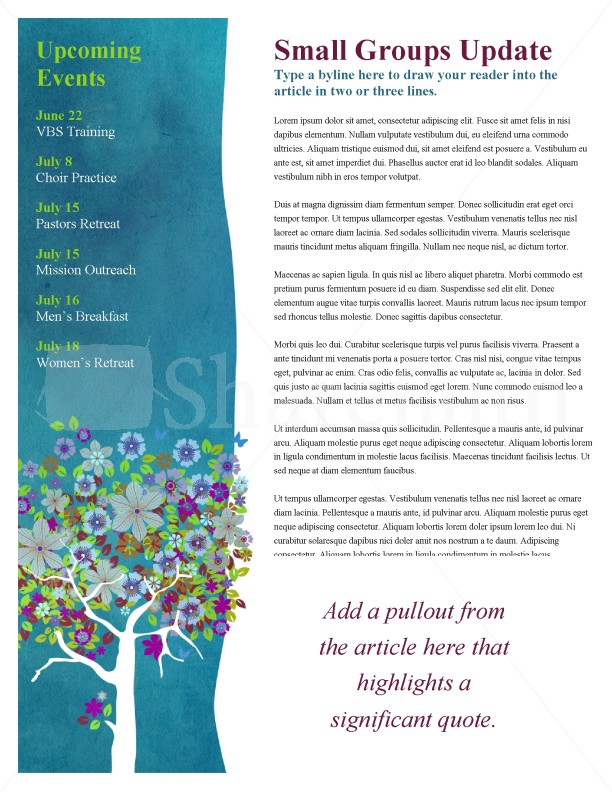 Blossom Tree Church Newsletter Template | page 3