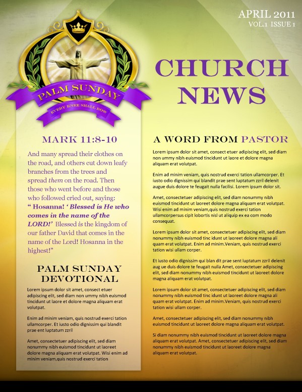 Palm Sunday Church Newsletter