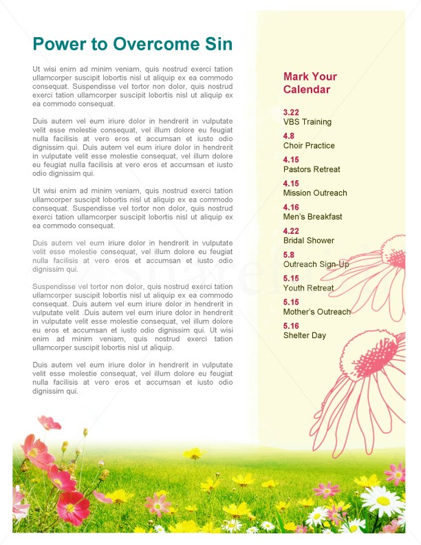 Spring Newsletter Template Word