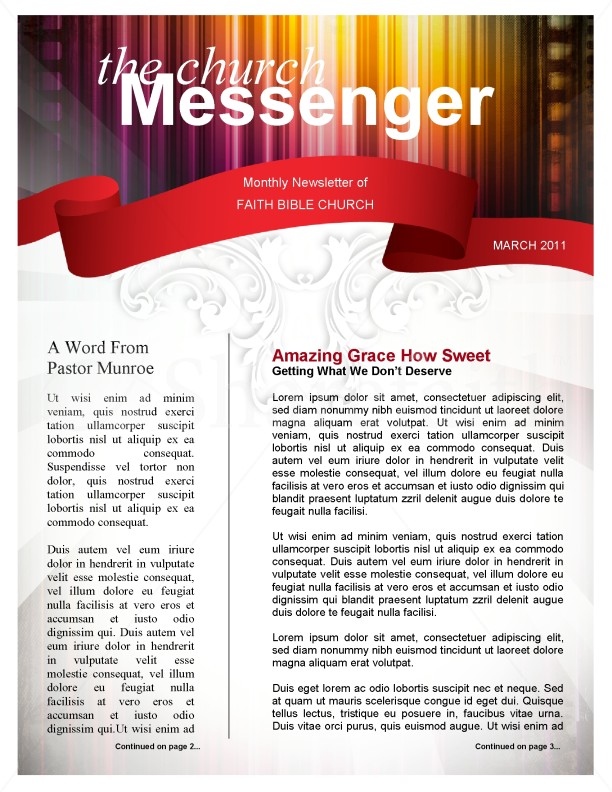 Colors Church Newsletter Template