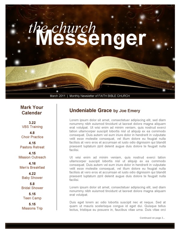 Bible Ministry Newsletter Template
