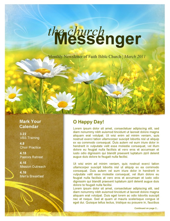 Spring Flowers Church Newsletter
