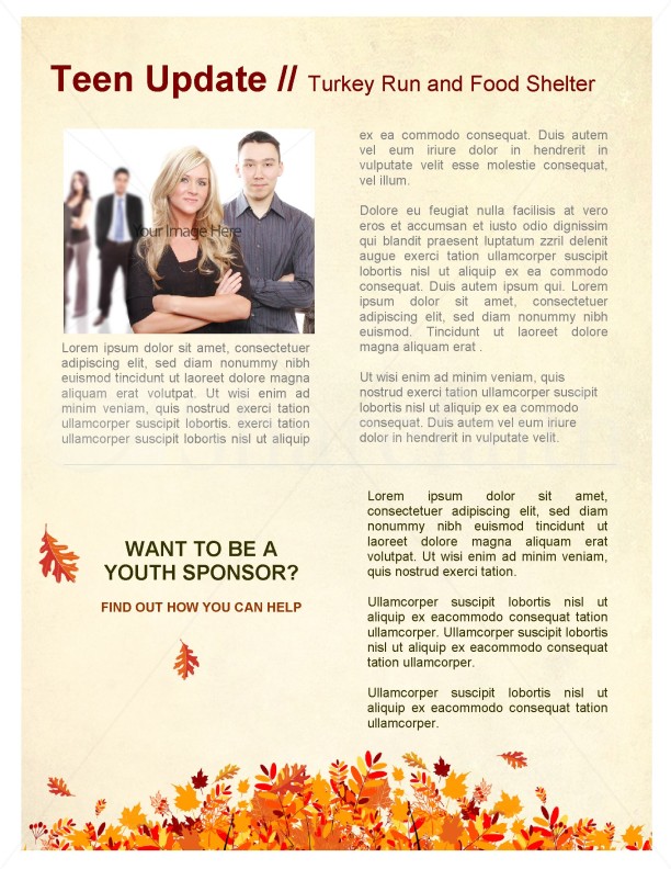 Tree in Autumn Church Newsletter Template | page 3