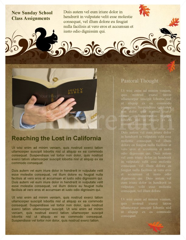 Tree in Autumn Church Newsletter Template | page 4