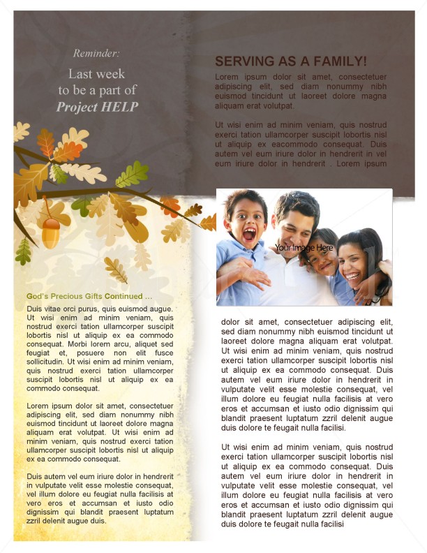Fall Leaves Easy Church Newsletter Template | page 2