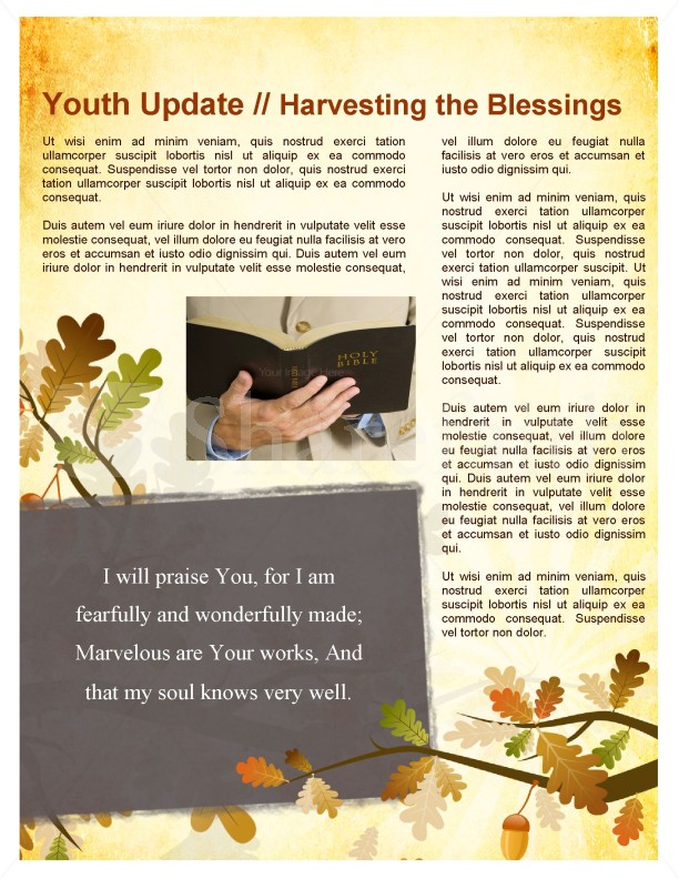 Fall Leaves Easy Church Newsletter Template | page 4