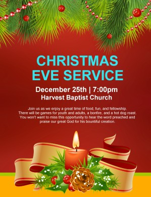 Christmas Eve Service Flyer Template 