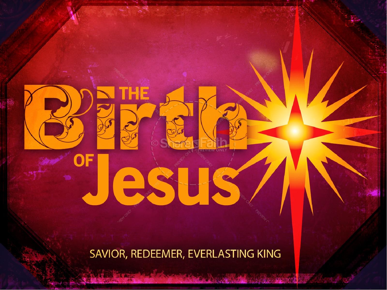 The Birth of Jesus PowerPoint Template Thumbnail 1
