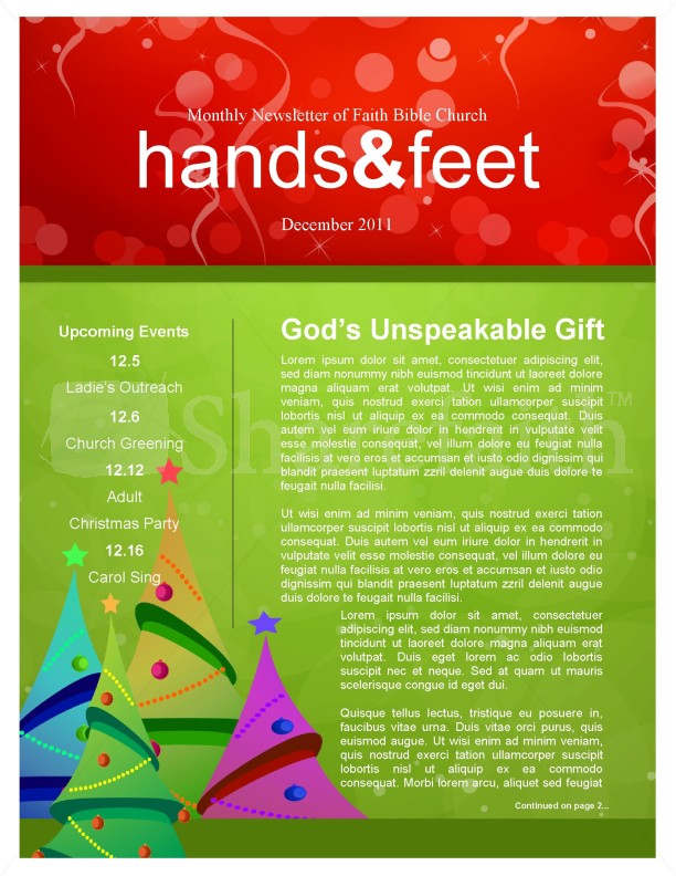 Christmas Tree Newsletter Templates Thumbnail Showcase