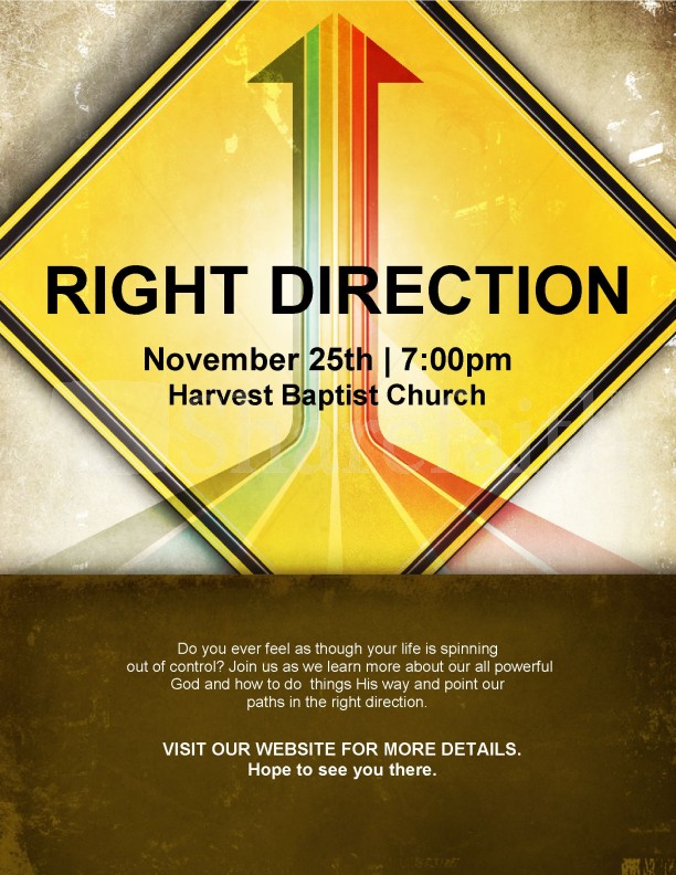 Right Direction Church Flyer Thumbnail Showcase