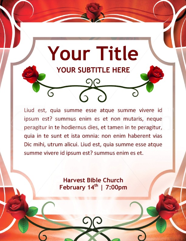 Rose Frame Church Flyer Template Thumbnail Showcase