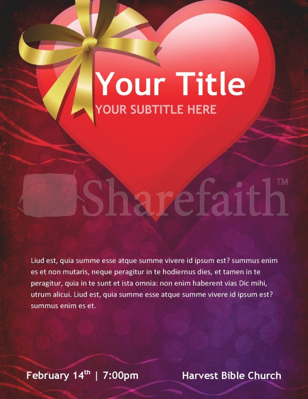 His Valentine Church Flyer Thumbnail Showcase