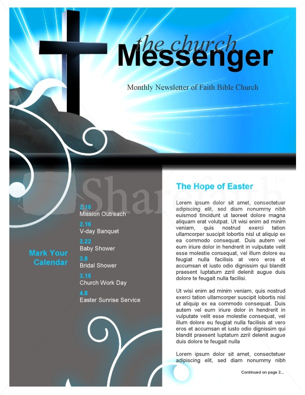 Church Cross Newsletter Template Thumbnail Showcase