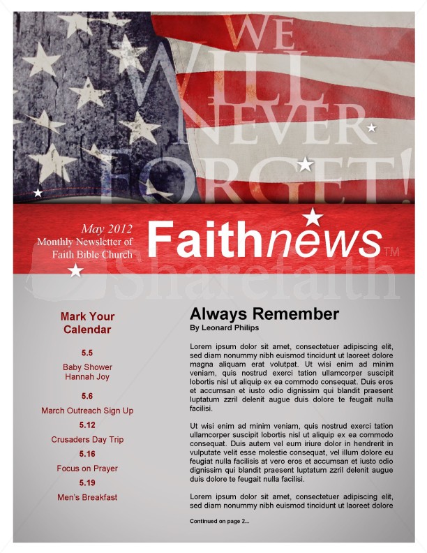 Memorial Day Newsletter Design Thumbnail Showcase