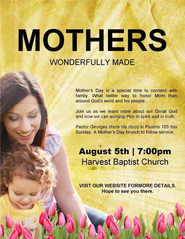 Mother's Day Service Flyer Information Thumbnail Showcase