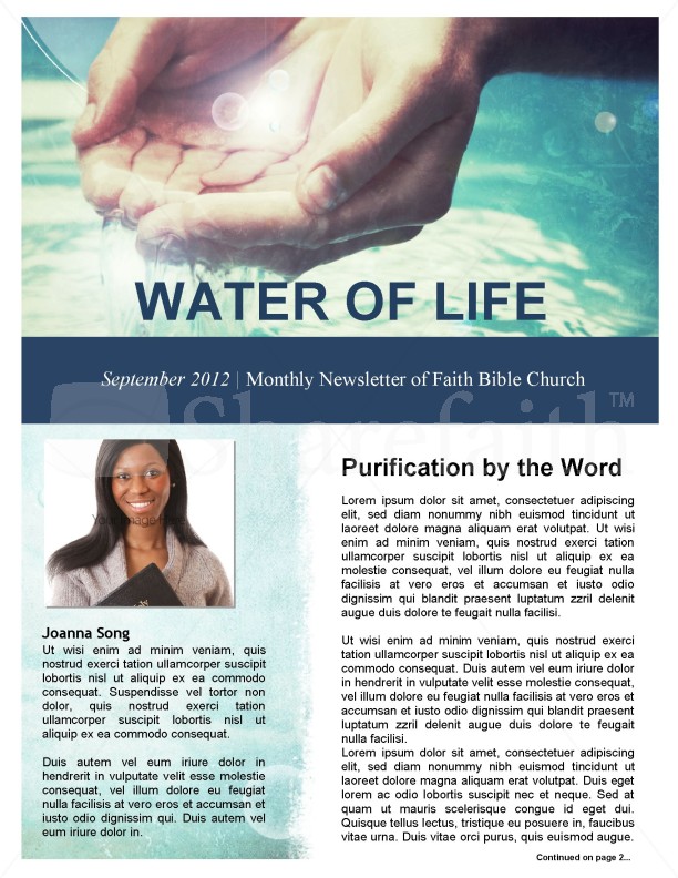 Baptism Church Newsletter Template Thumbnail Showcase
