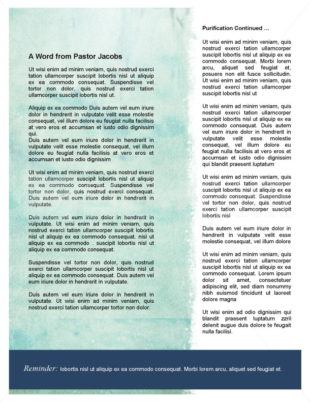Baptism Church Newsletter Template | page 2