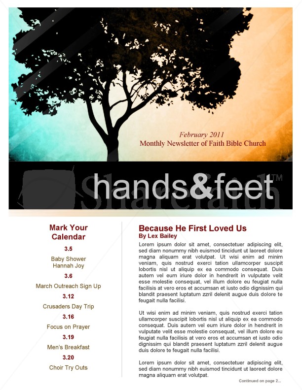 Spiritual Growth Church Newsletter Template Thumbnail Showcase
