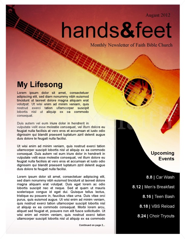 Guitar Newsletter Template Thumbnail Showcase