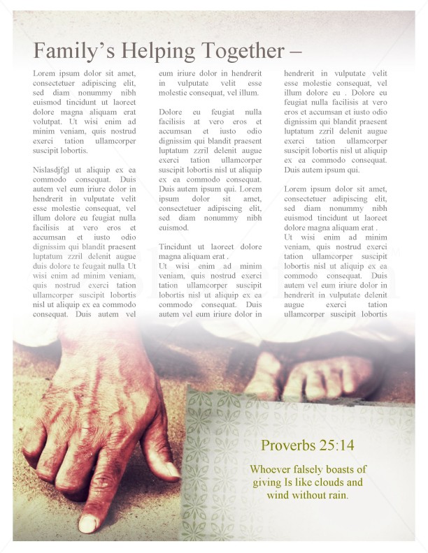 Jesus' Hand Church Newsletter Template | page 3