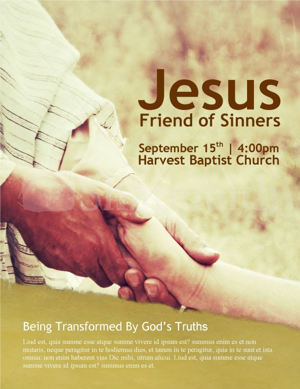 Hand of Jesus Church Flyer Template Thumbnail Showcase