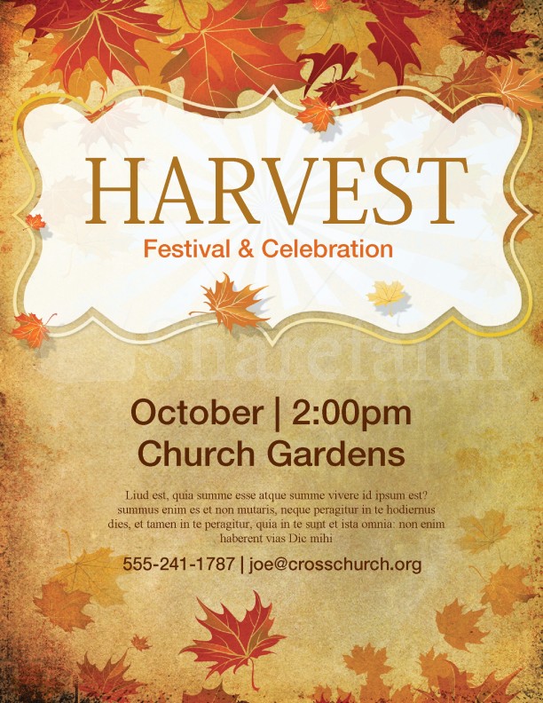 Church Harvest Festival Flyer Template Sharefaith Media