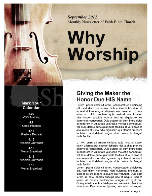 Church Newsletter Worship Theme Thumbnail Showcase