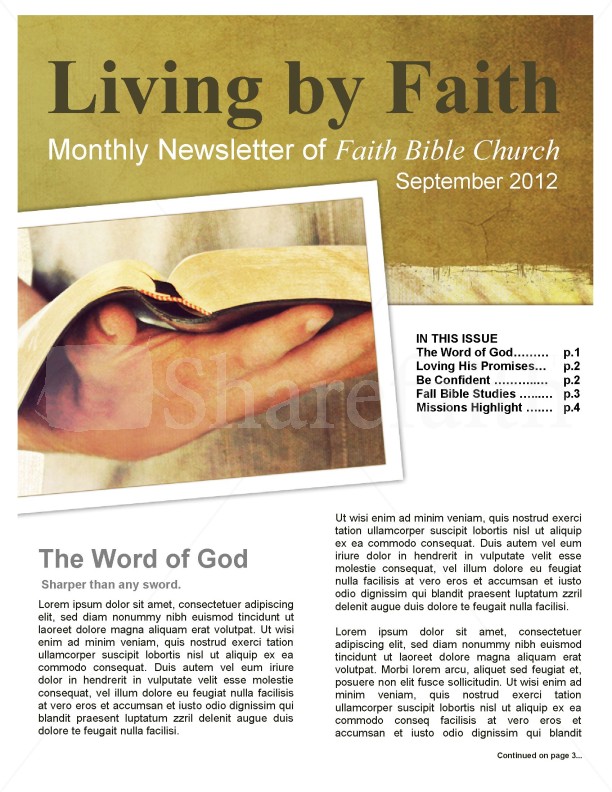 Living By Faith Church Newsletter Thumbnail Showcase