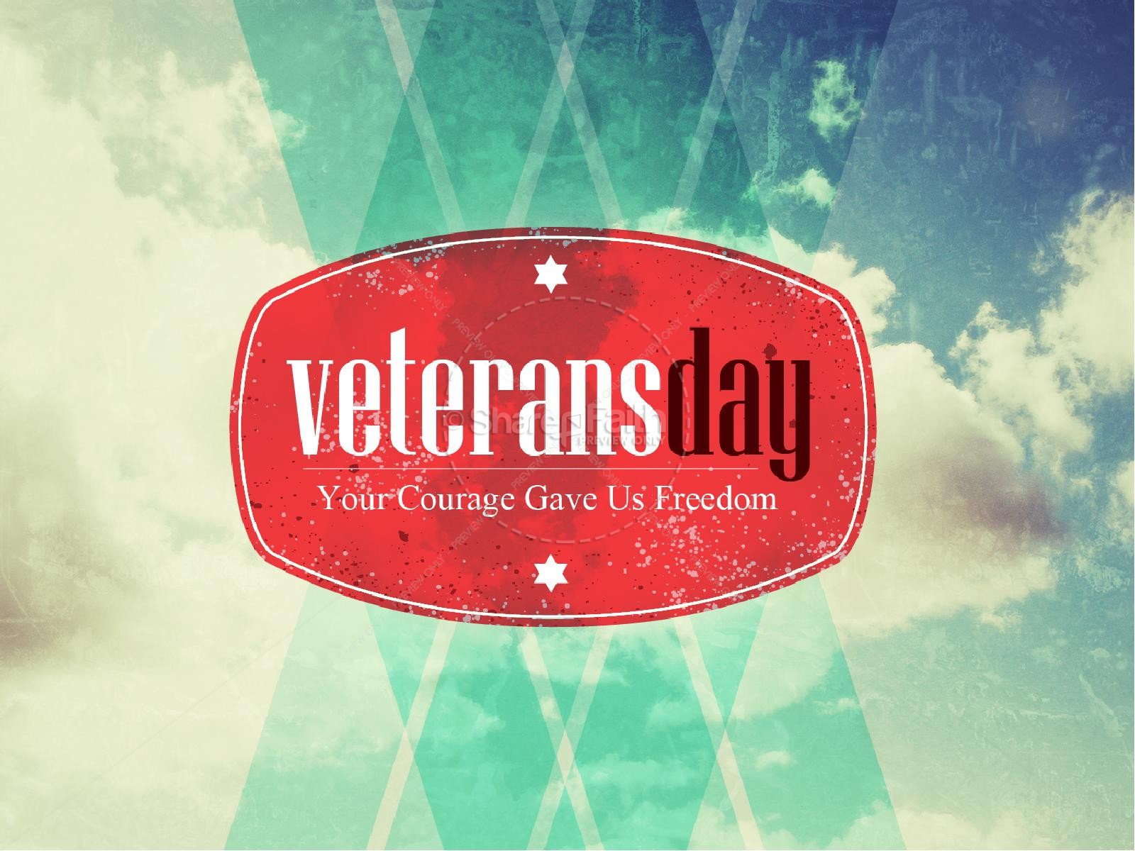 Courage and Freedom Veterans Day PowerPoint | slide 1