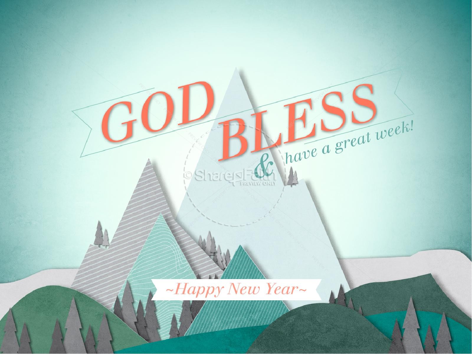Happy New Year Mountains PowerPoint Template Thumbnail 5