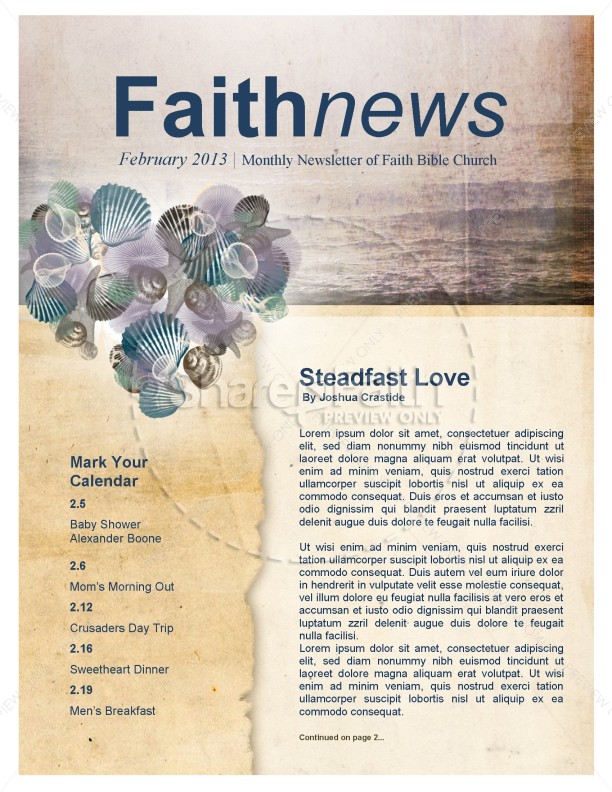 Ocean Hearts Church Newsletter Thumbnail Showcase