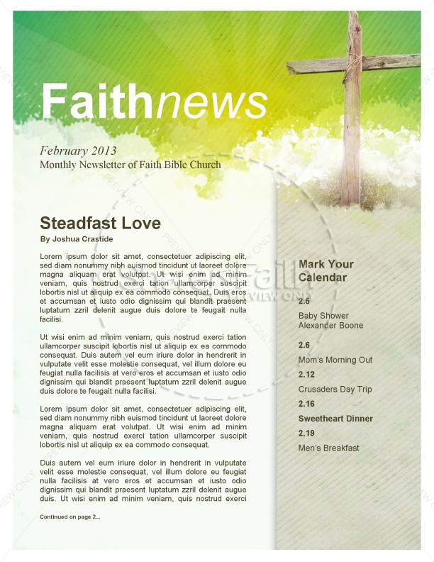 Easter Cross Church Newsletter Thumbnail Showcase