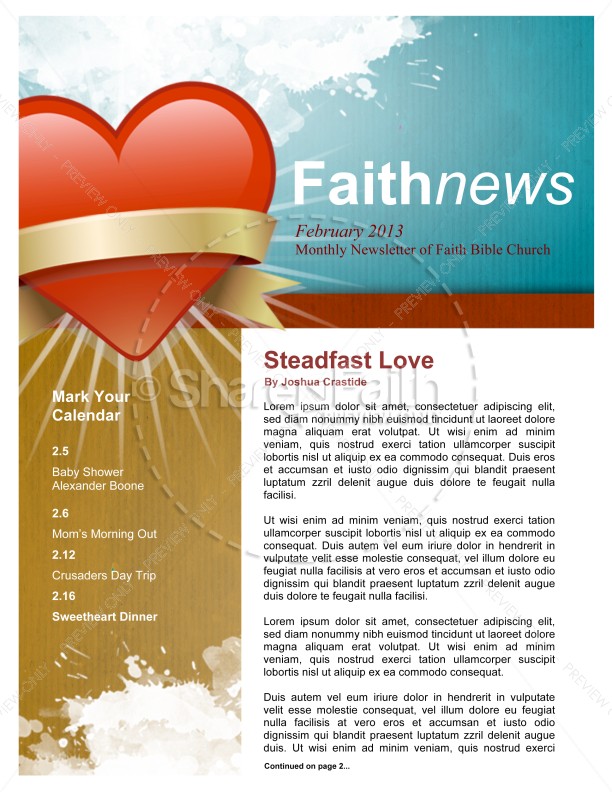Steadfast Love Church Newsletter Thumbnail Showcase