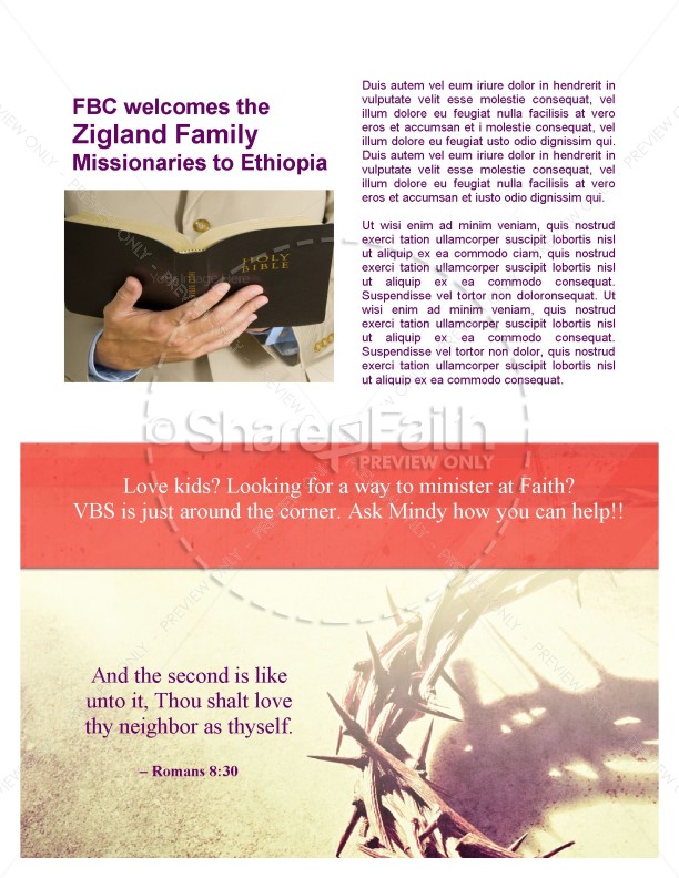 Easter Crown of Thorns Newsletter Template | page 4