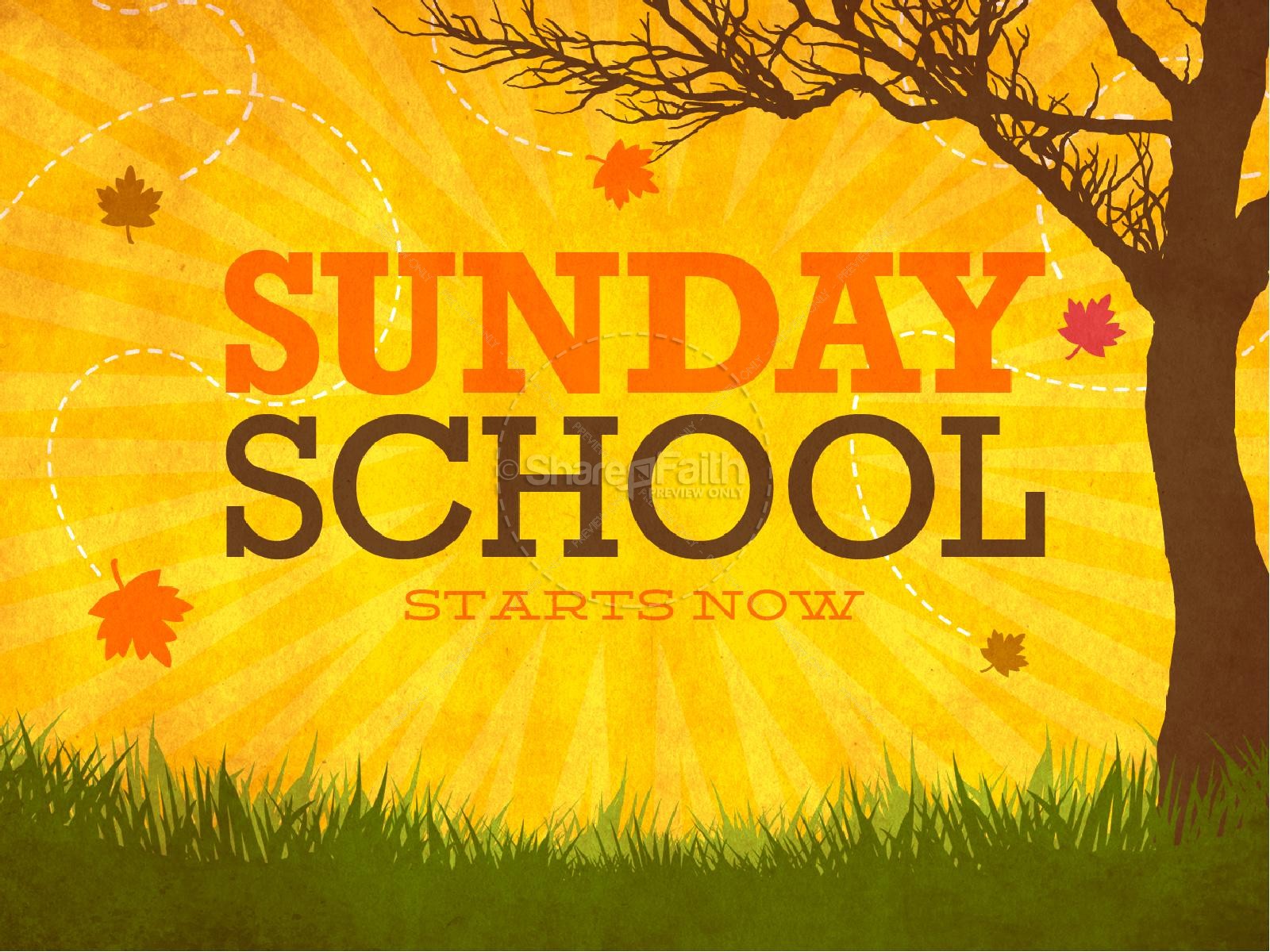Sunday School Starts Now PowerPoint for Church Thumbnail 1