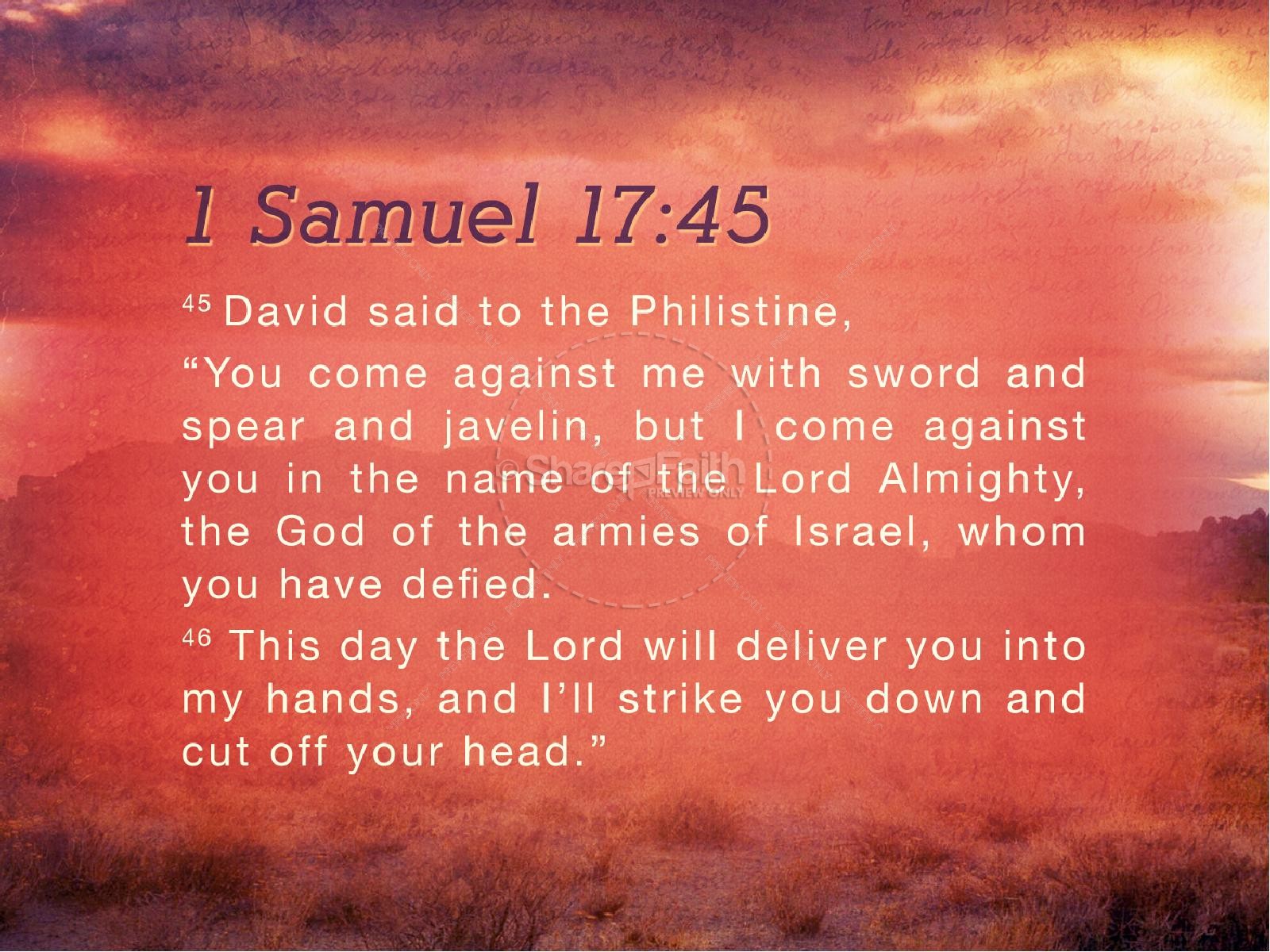 David and Goliath Bible Story PowerPoint Template Thumbnail 3