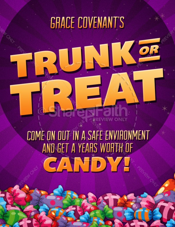 Trunk or Treat Fall Festival Celebration Flyer for Church Thumbnail Showcase