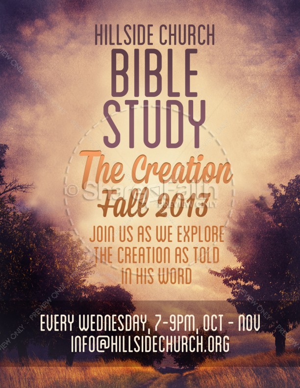 Creation Bible Study Flyer Template Thumbnail Showcase