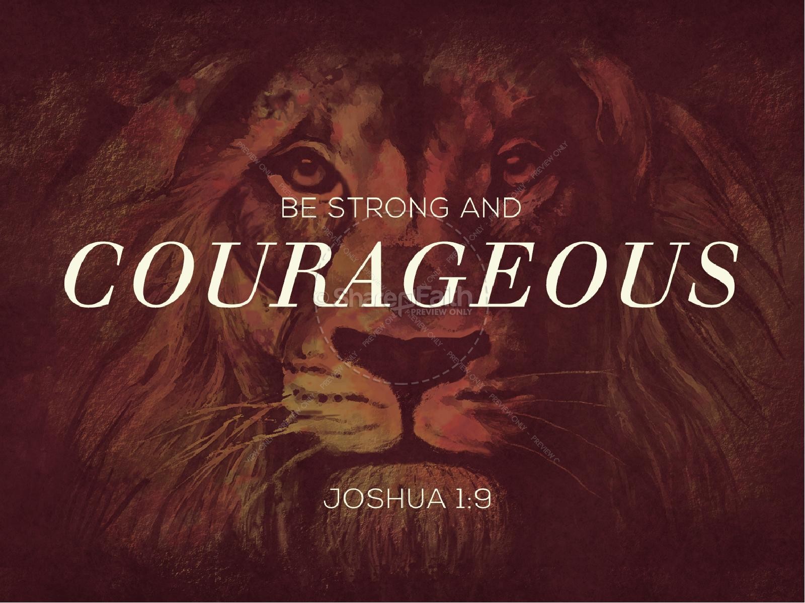 Be Strong and Courageous Church PowerPoint Template Thumbnail 1