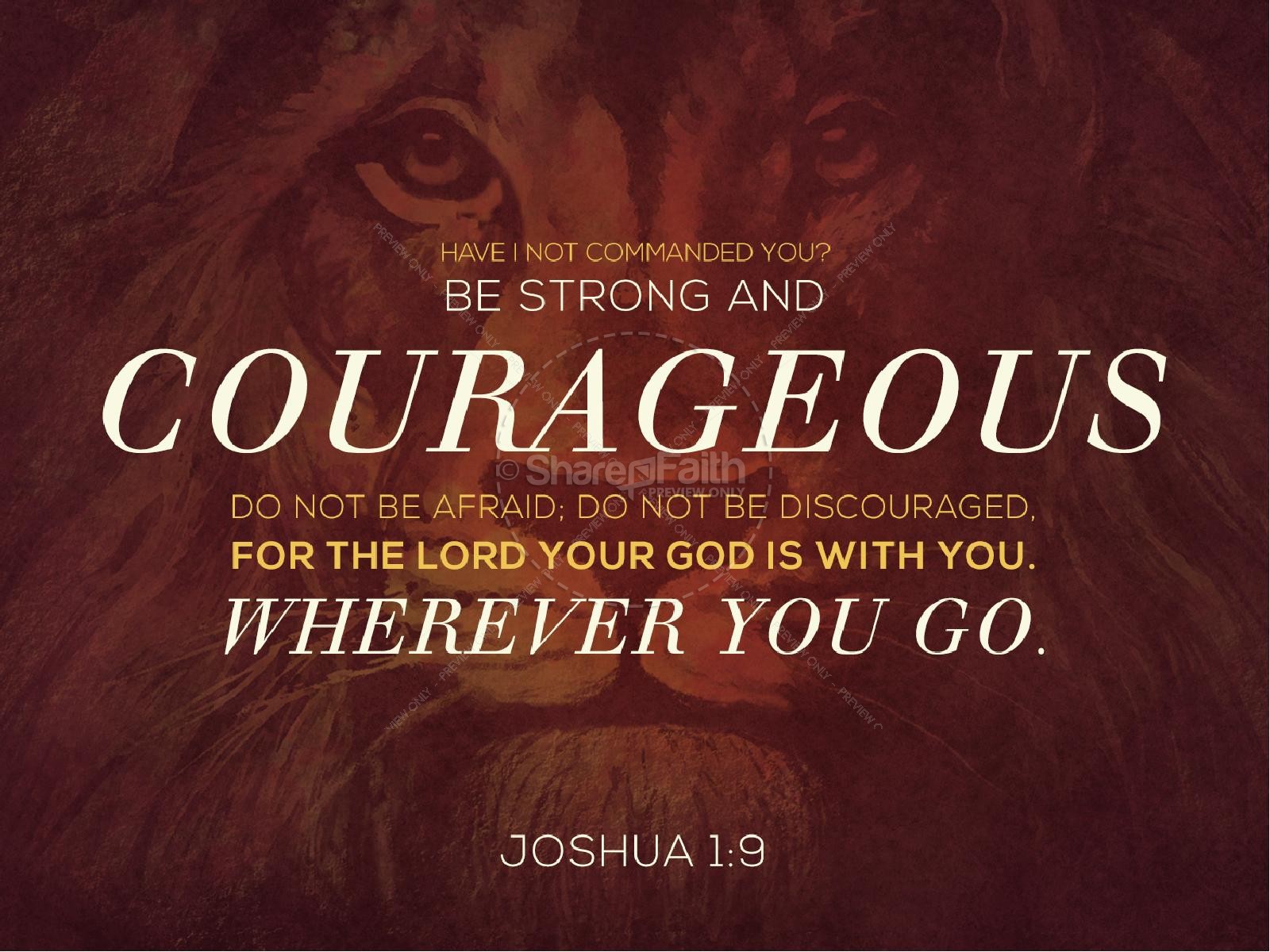 Be Strong and Courageous Church PowerPoint Template Thumbnail 3