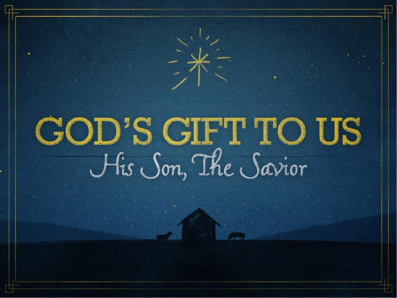 God's Gift to Us Christmas PowerPoint Template