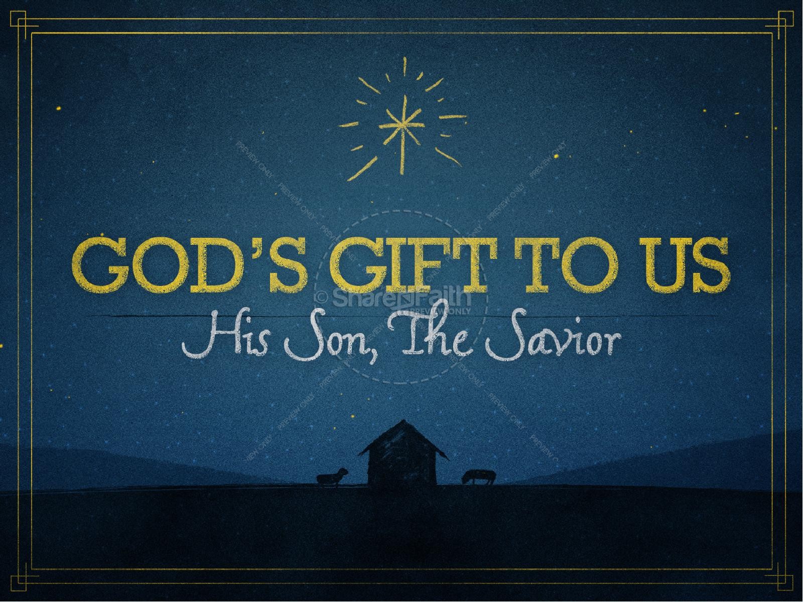God's Gift to Us Christmas PowerPoint Template Thumbnail 1