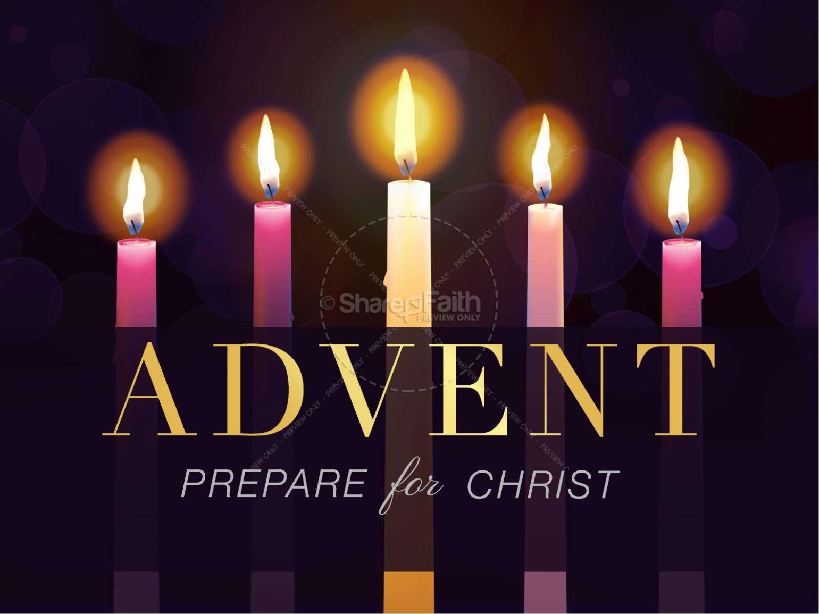 Advent Prepare for Christ Christmas PowerPoint Thumbnail 1