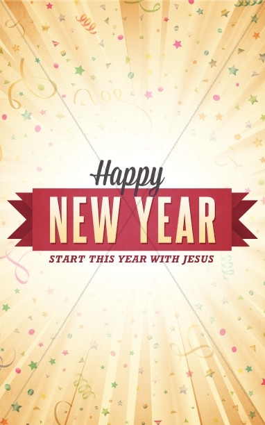 Happy New Year Burst Ministry Bulletin Thumbnail Showcase